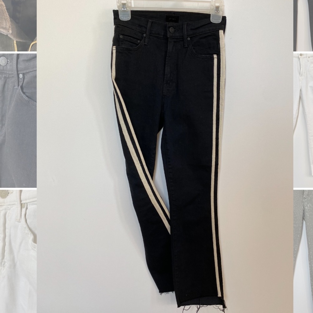 Mother Black Jeans Frayed Hem